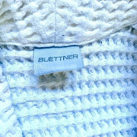 Women’s 100% Cotton White Waffle Knit Robe with Eyelet Accent Trim - Picture 6 of 15